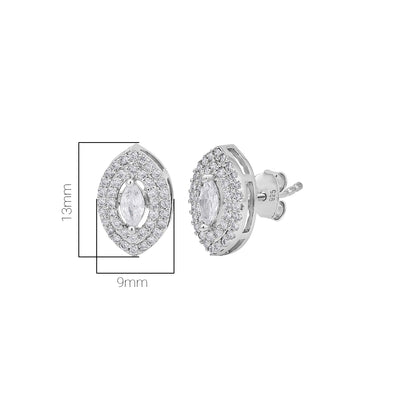 Pissara by Sukkhi Classy 925 Sterling Silver Cubic Zirconia Earrings For Women And Girls|with Authenticity Certificate, 925 Stamp & 6 Months Warranty