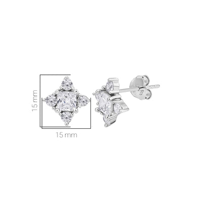 Pissara by Sukkhi Attractive 925 Sterling Silver Cubic Zirconia Earrings For Women And Girls|with Authenticity Certificate, 925 Stamp & 6 Months Warranty