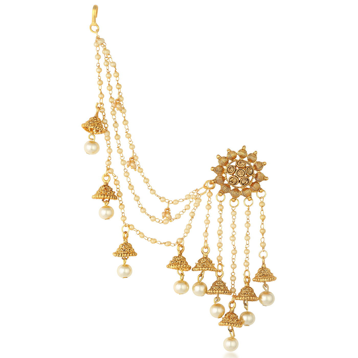 Bahubali earrings, India Jhumka set with ear chains, Saharay jhumka se –  Loto.pk