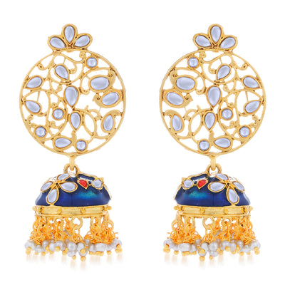 Sukkhi Fabulous Pearl Gold Plated Kundan Jhumki Earring For Women