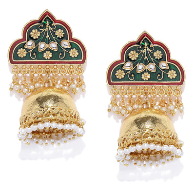Sukkhi Sober Gold Plated Meenakari Earring for Women