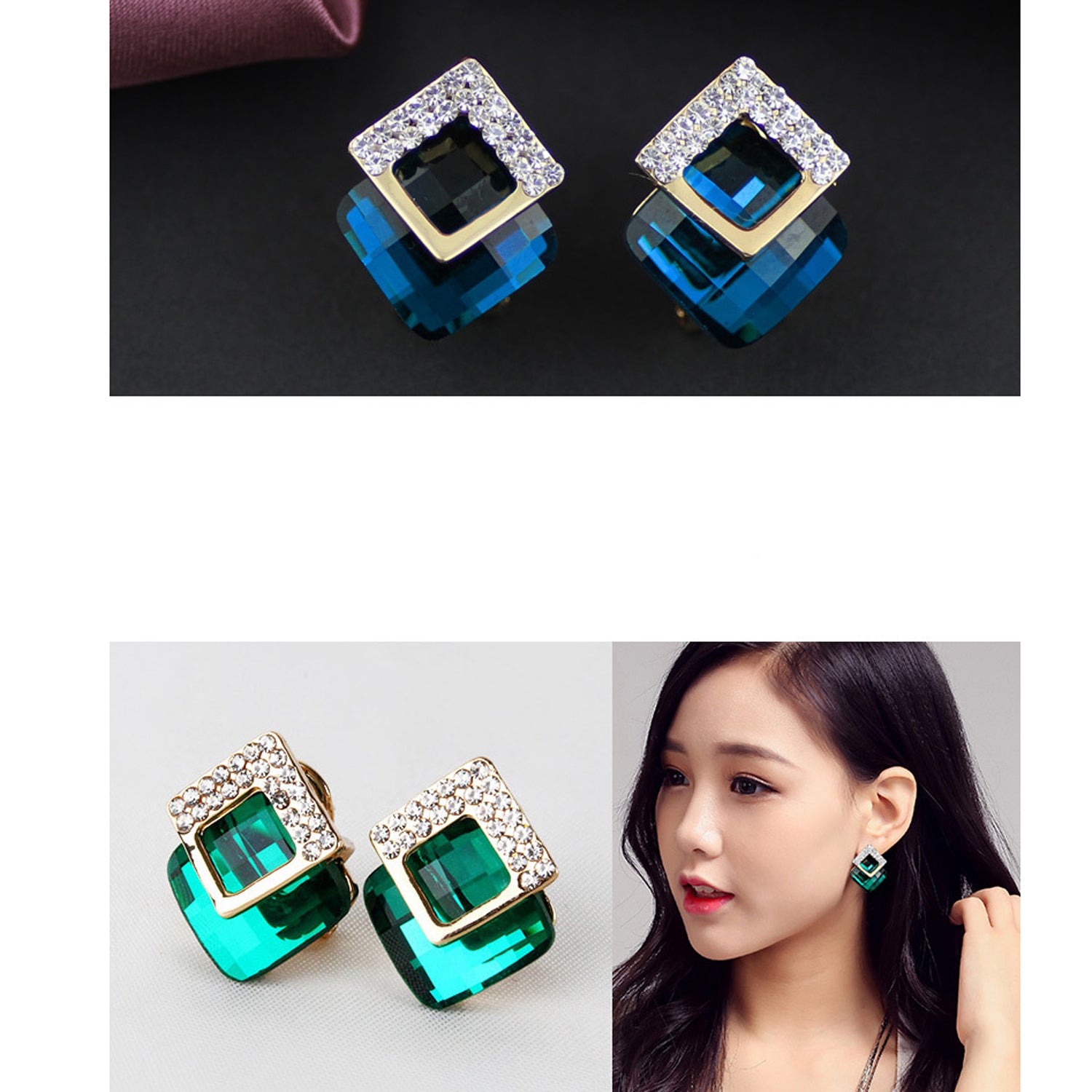 Sukkhi Trendy Green Crystal Gold Plated Earring for Women