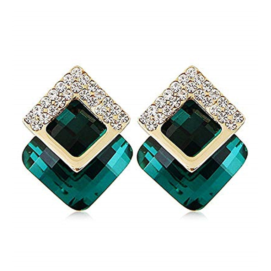 Sukkhi Trendy Green Crystal Gold Plated Earring for Women