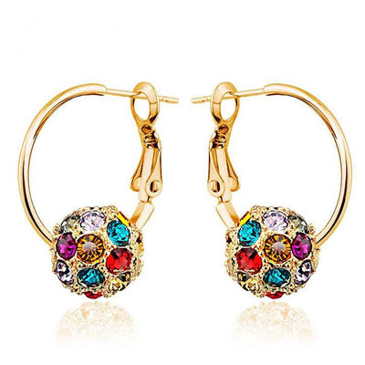 Scintillare by Sukkhi Glittery Crystals from Swarovski Hoops Gold Plated Earring for Women and Girls