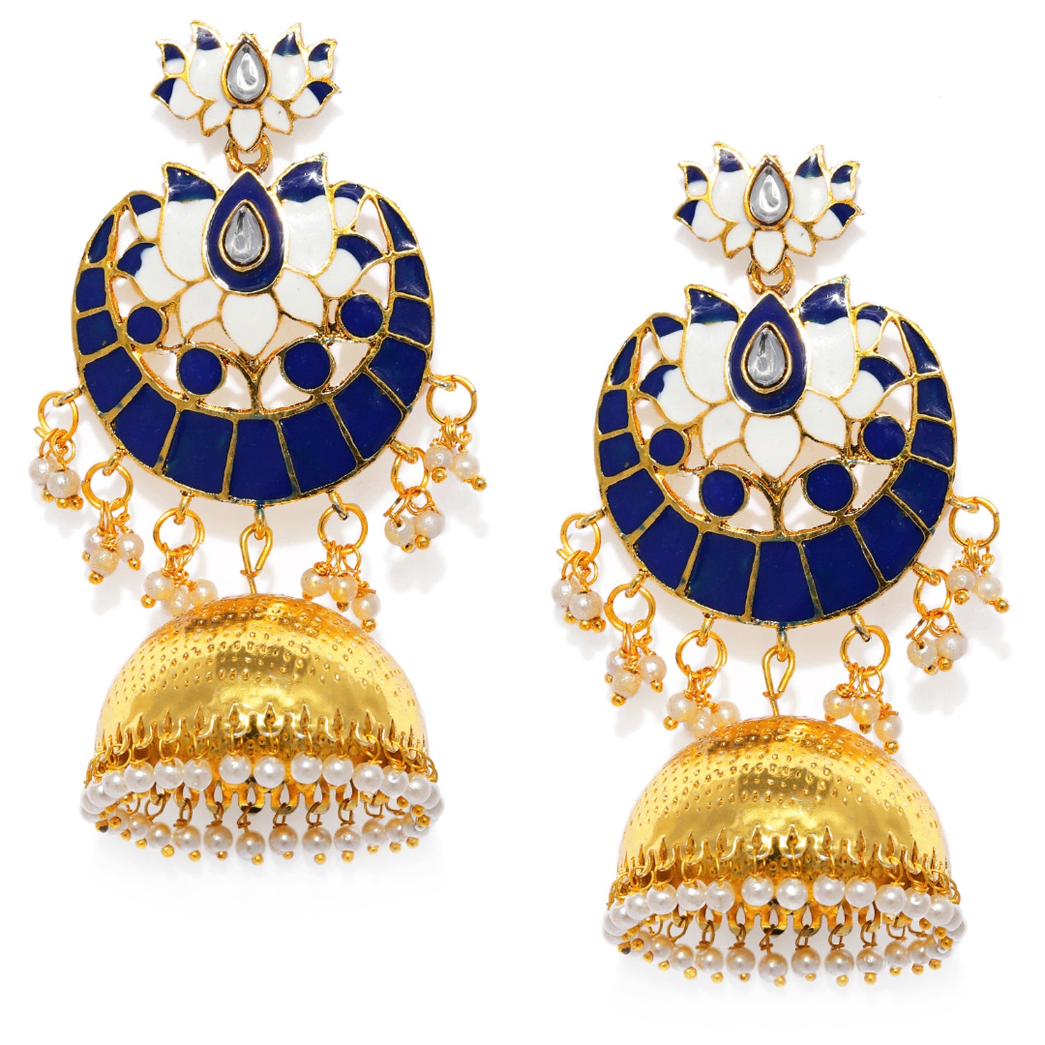 Sukkhi Glitzy Meenakari Gold Plated Pearl Jhumki Earring for Women