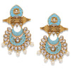 Sukkhi Attractive Kundan Gold Plated Meenakari Chandelier Earring for Women