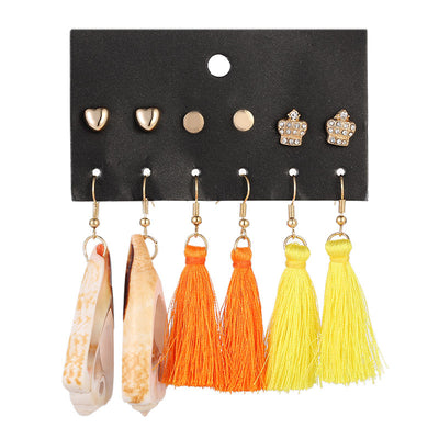 Scintillare by Sukkhi Fashionable Gold Plated Stud & Tassel Earring Combo for Women