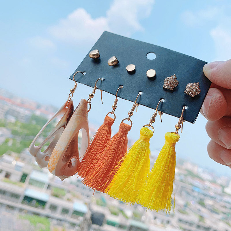 Scintillare by Sukkhi Fashionable Gold Plated Stud & Tassel Earring Combo for Women