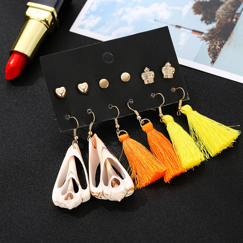 Scintillare by Sukkhi Fashionable Gold Plated Stud & Tassel Earring Combo for Women