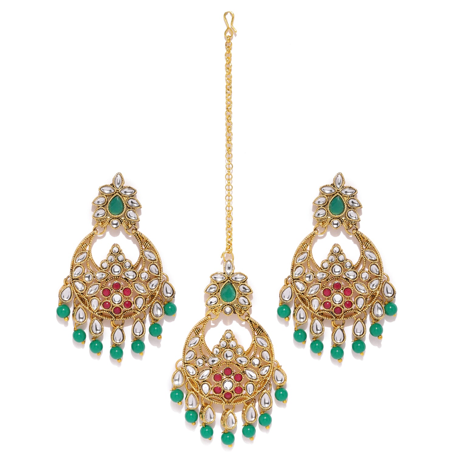 Sukkhi Glistening Gold Plated Kundan Chandbali Earring for Women