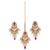 Sukkhi Exclusive Kundan Gold Plated Pearl Earring Maangtikka Set for Women