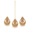 Sukkhi Incredible LCT Gold Plated Pearl Earring Maangtikka Set for Women