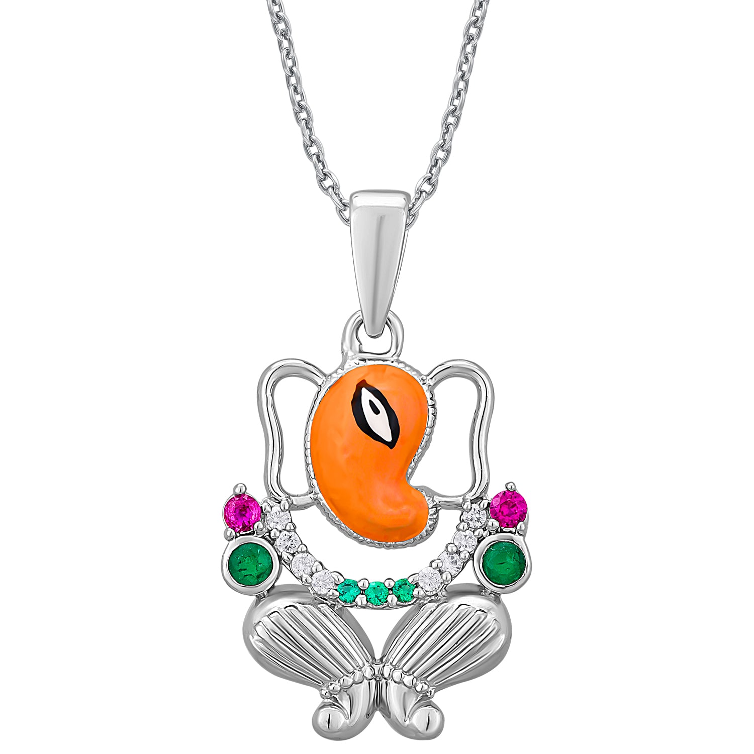 Pissara by Sukkhi Gleaming 925 Sterling Silver Cubic Zirconia Pendant With Chain For Women And Girls|with Authenticity Certificate, 925 Stamp & 6 Months Warranty