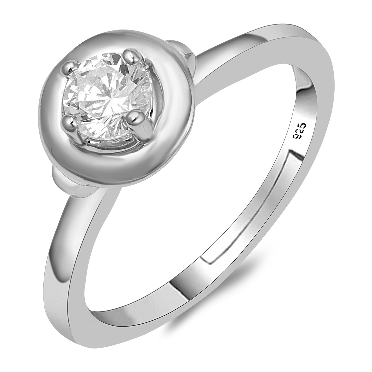 Pissara by Sukkhi Glossy 925 Sterling Silver Cubic Zirconia Finger Ring For Women And Girls|with Authenticity Certificate, 925 Stamp & 6 Months Warranty