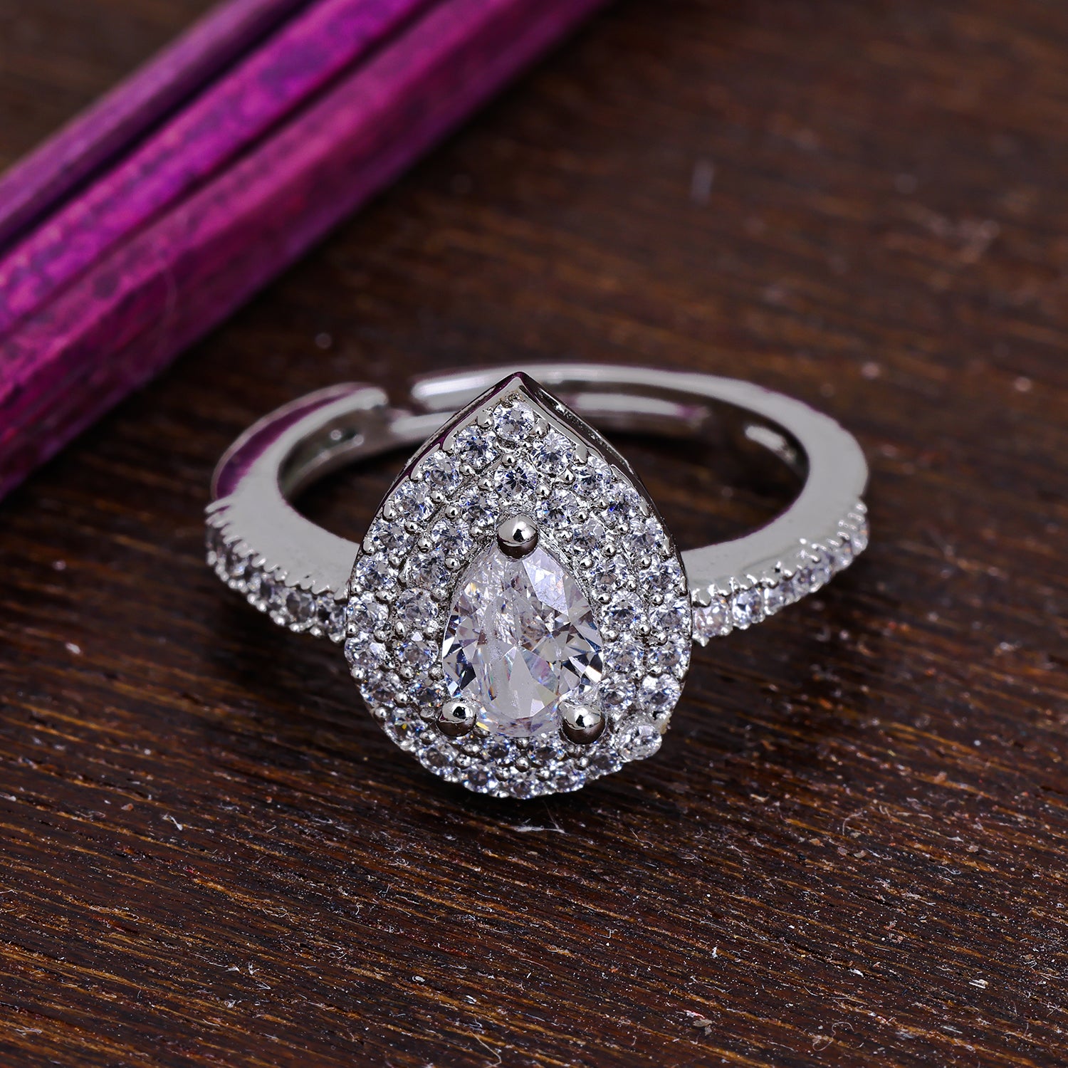 Pissara by Sukkhi Lovely 925 Sterling Silver Cubic Zirconia Finger Ring For Women And Girls|with Authenticity Certificate, 925 Stamp & 6 Months Warranty