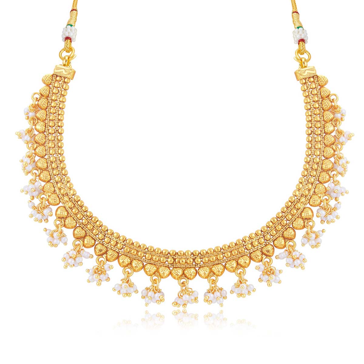 Big Pendant designed Gold plated Choker Necklace Set