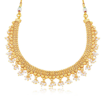 Sukkhi Glorious Gold Plated Choker Necklace Set For Women