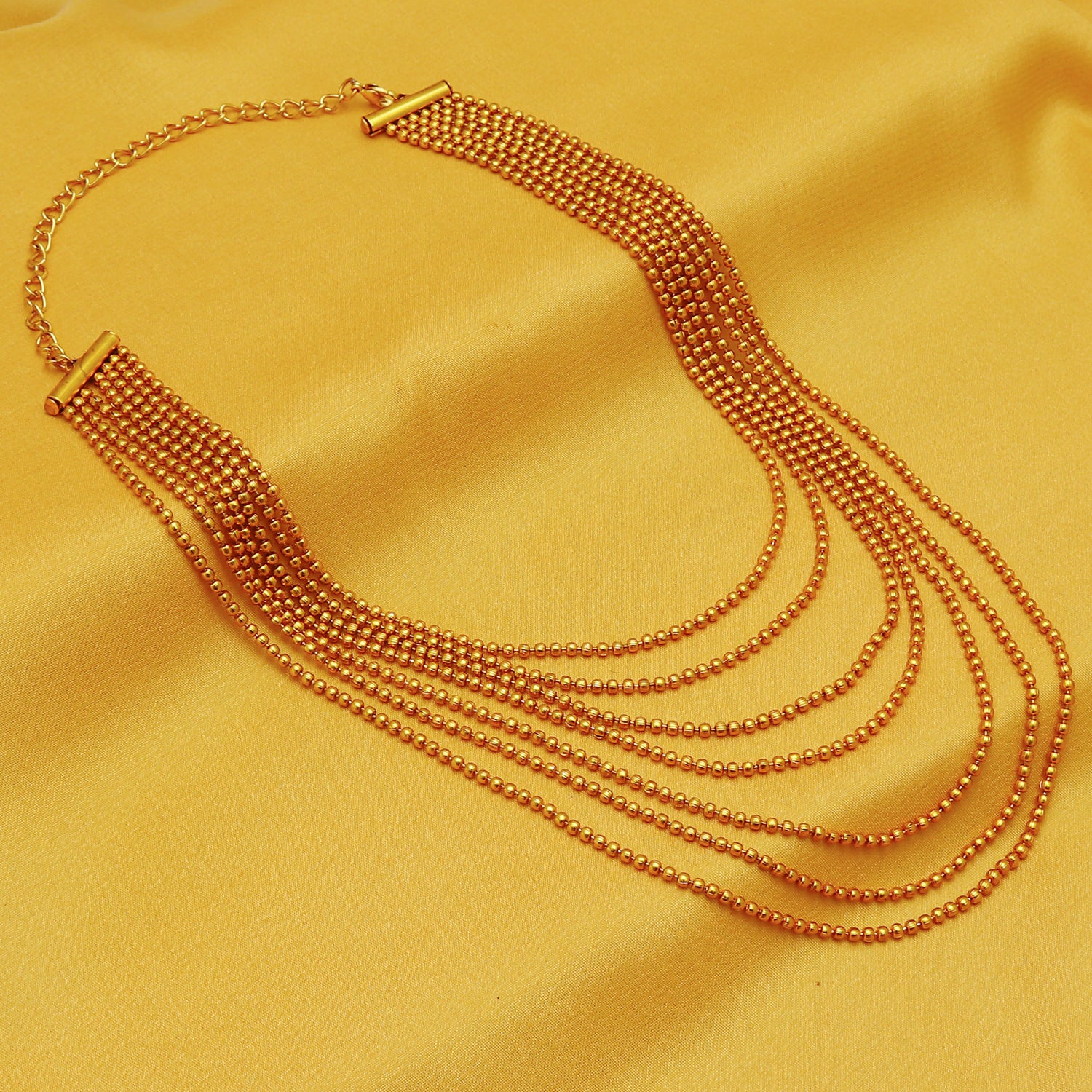 Sukkhi Ritzy 7 String Gold Plated Necklace For Women