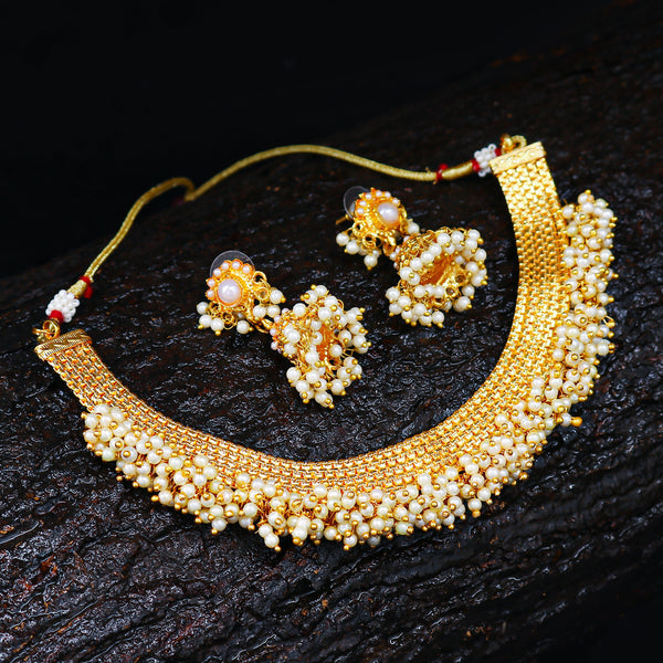 Sukkhi Astonish Gold Plated Choker Necklace set For Women - Sukkhi.com
