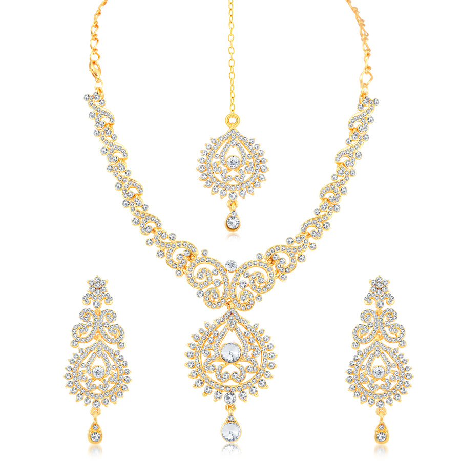 Sukkhi Eye-catchy Jalebi Design 7 String Gold Plated Necklace Set 