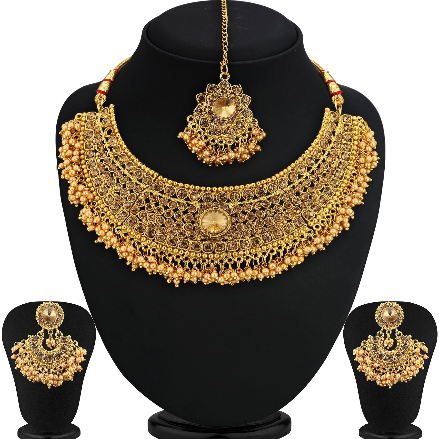 Sukkhi Traditional Gold Plated Choker Necklace Set for Women