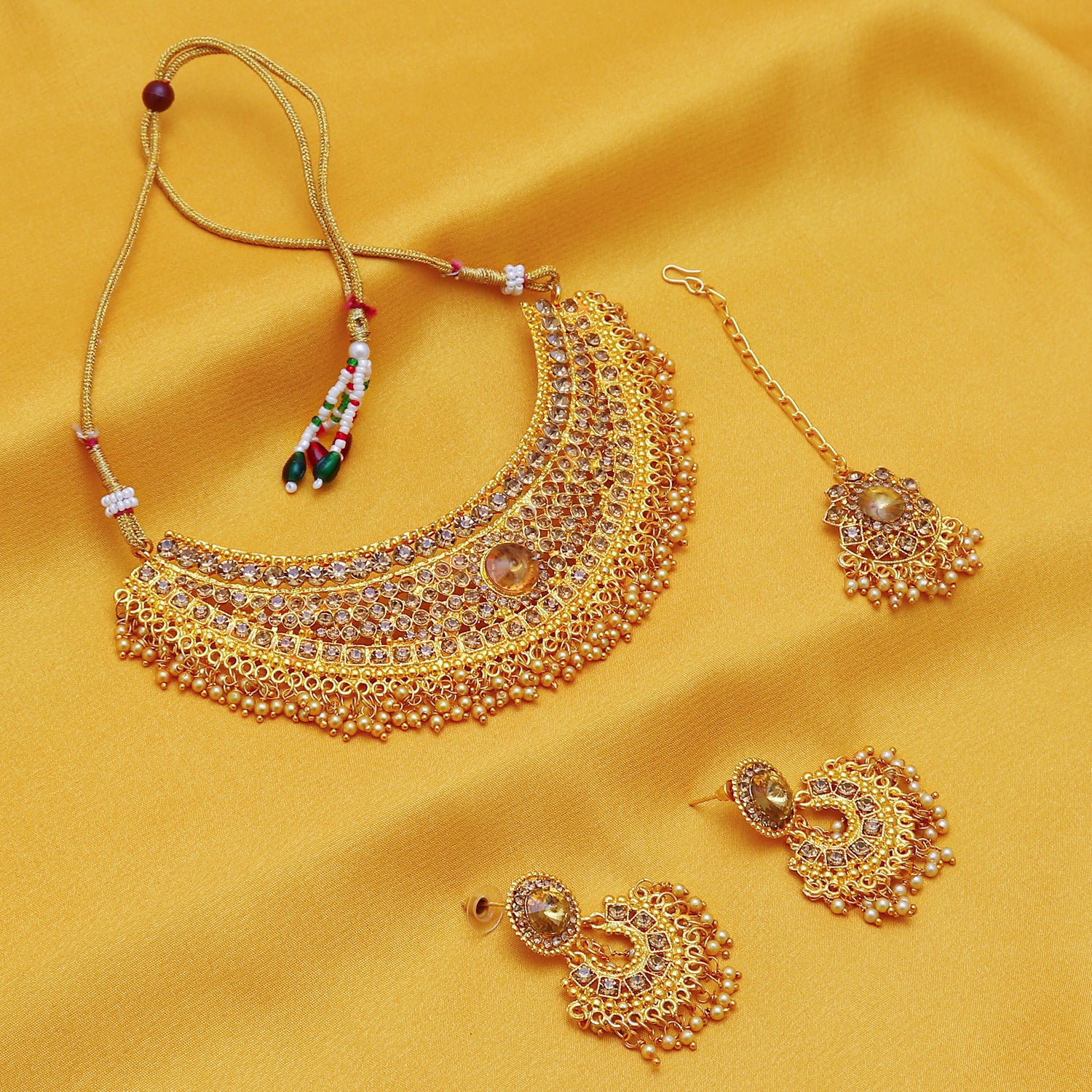 Sukkhi Traditional Gold Plated Choker Necklace Set for Women