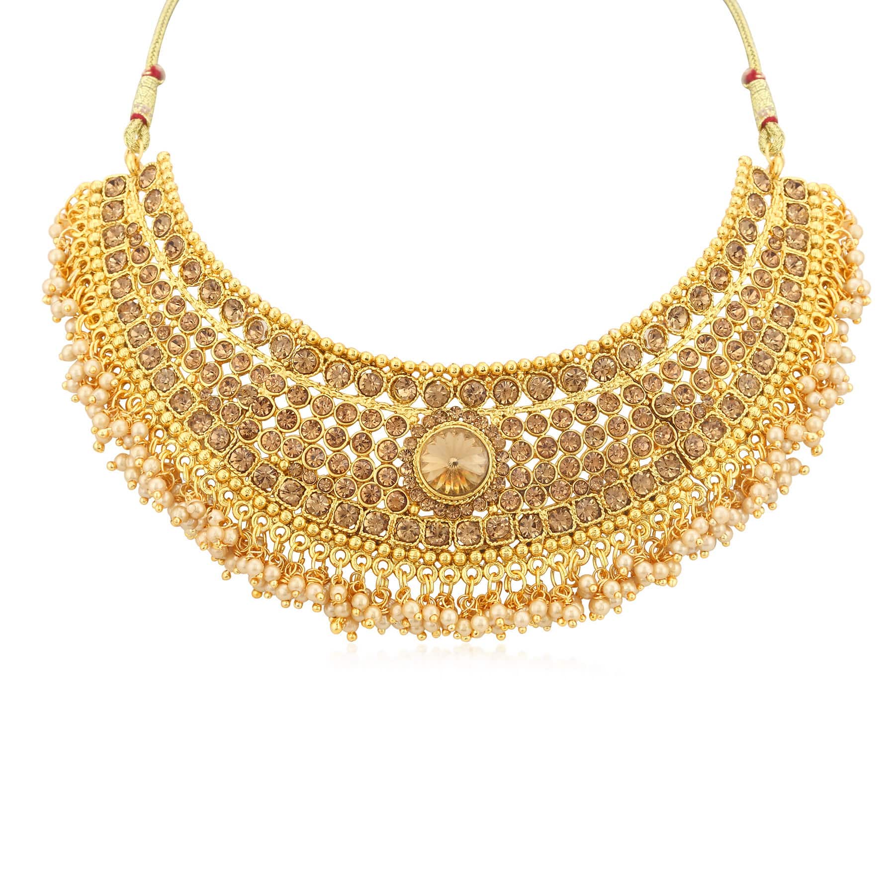 Sukkhi Traditional Gold Plated Choker Necklace Set for Women