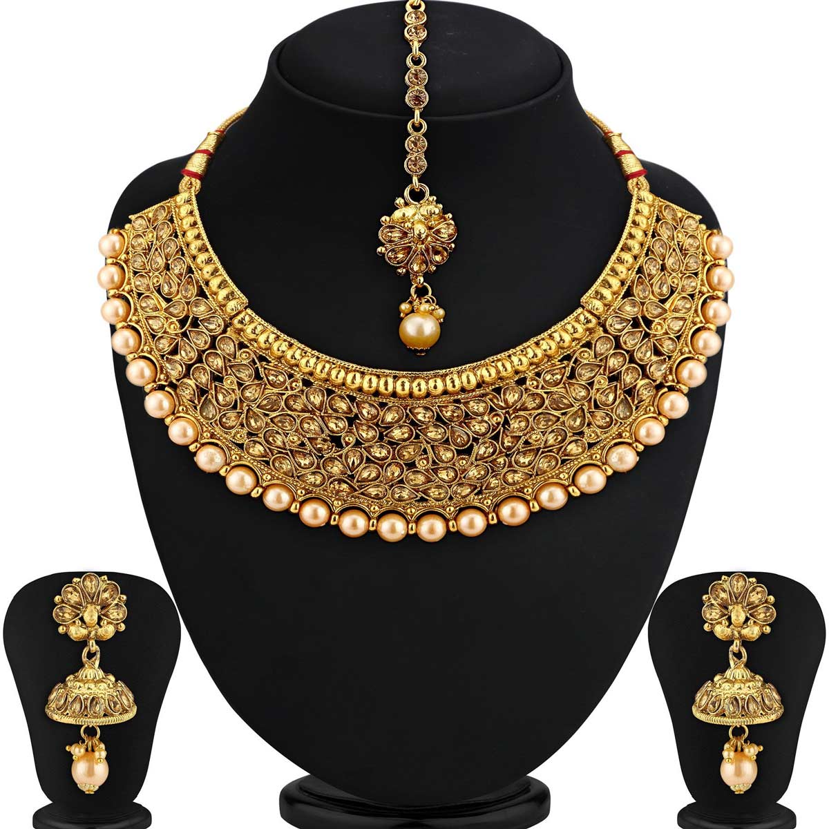 Sukkhi Modish Choker Gold Plated Necklace Set for Women