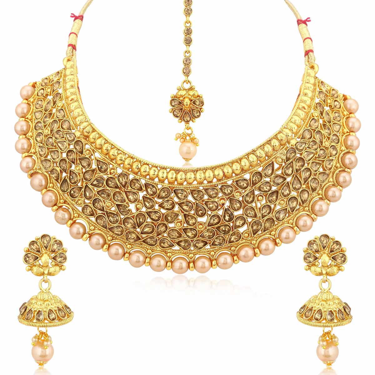 Sukkhi Modish Choker Gold Plated Necklace Set for Women