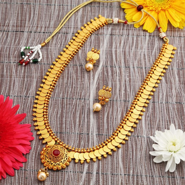 Buy Dazzling Temple Coin Necklace Set Online Sukkhi