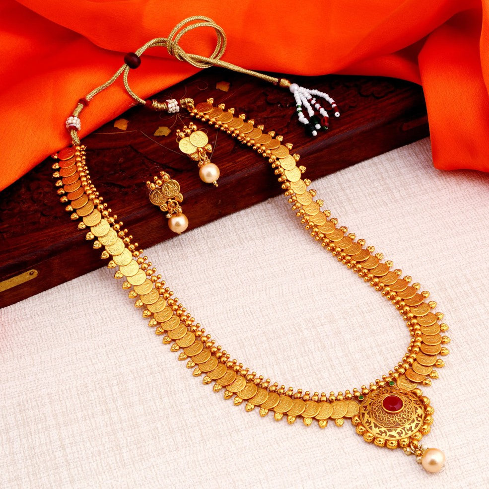 Buy Dazzling Temple Coin Necklace Set Online Sukkhi