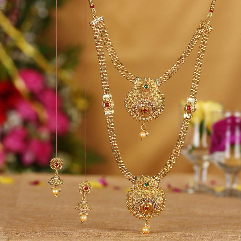 Sukkhi Cluster Gold Plated Necklace Set For Women