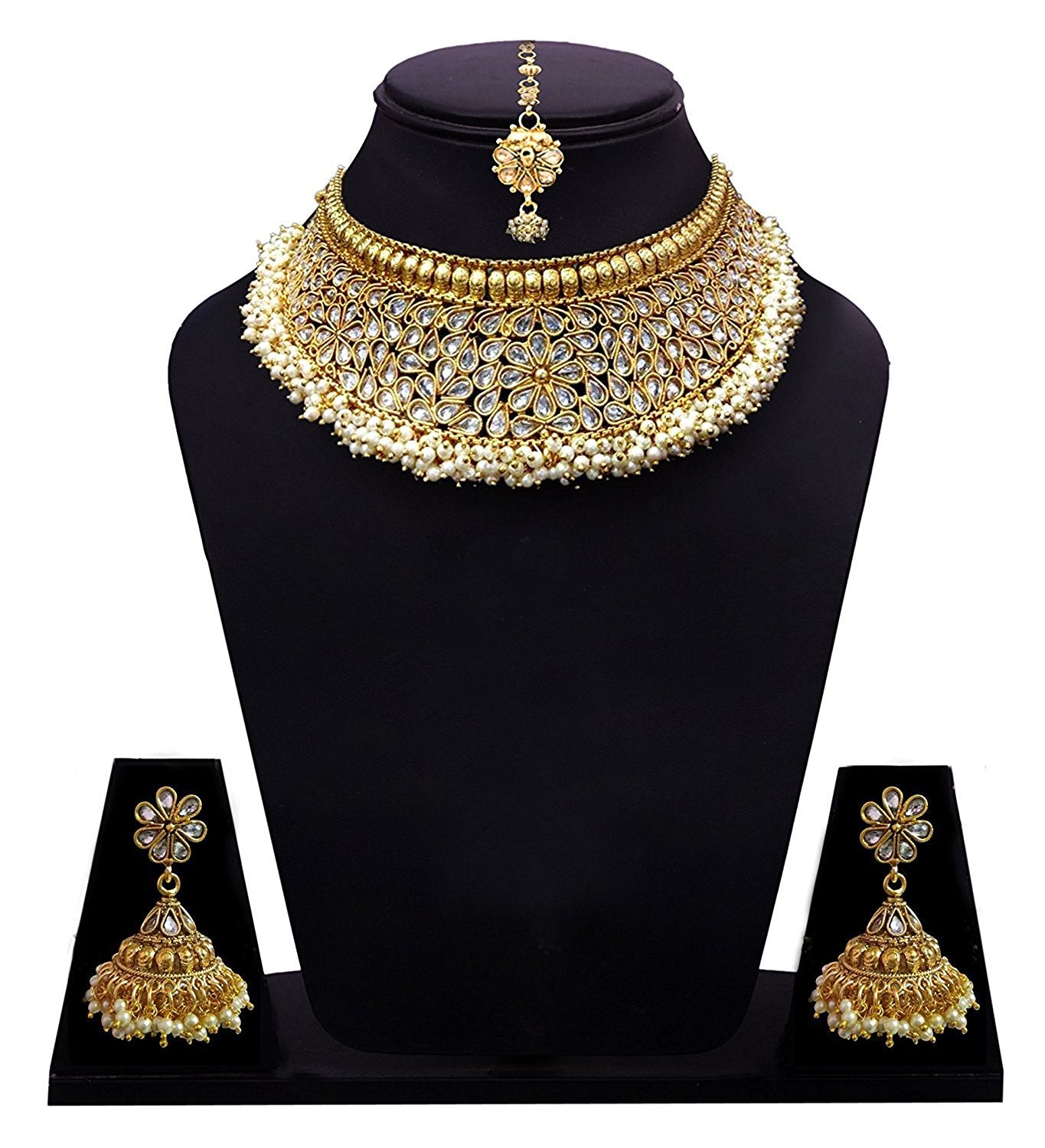 Sukkhi Antique Rajwadi Gold Plated Choker Necklace Set For Women