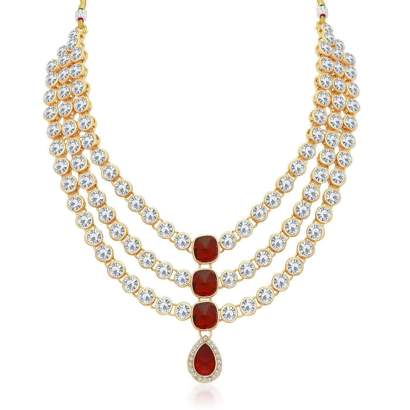 Sukkhi Modish Gold Plated Kundan Long Haram Necklace Set for Women