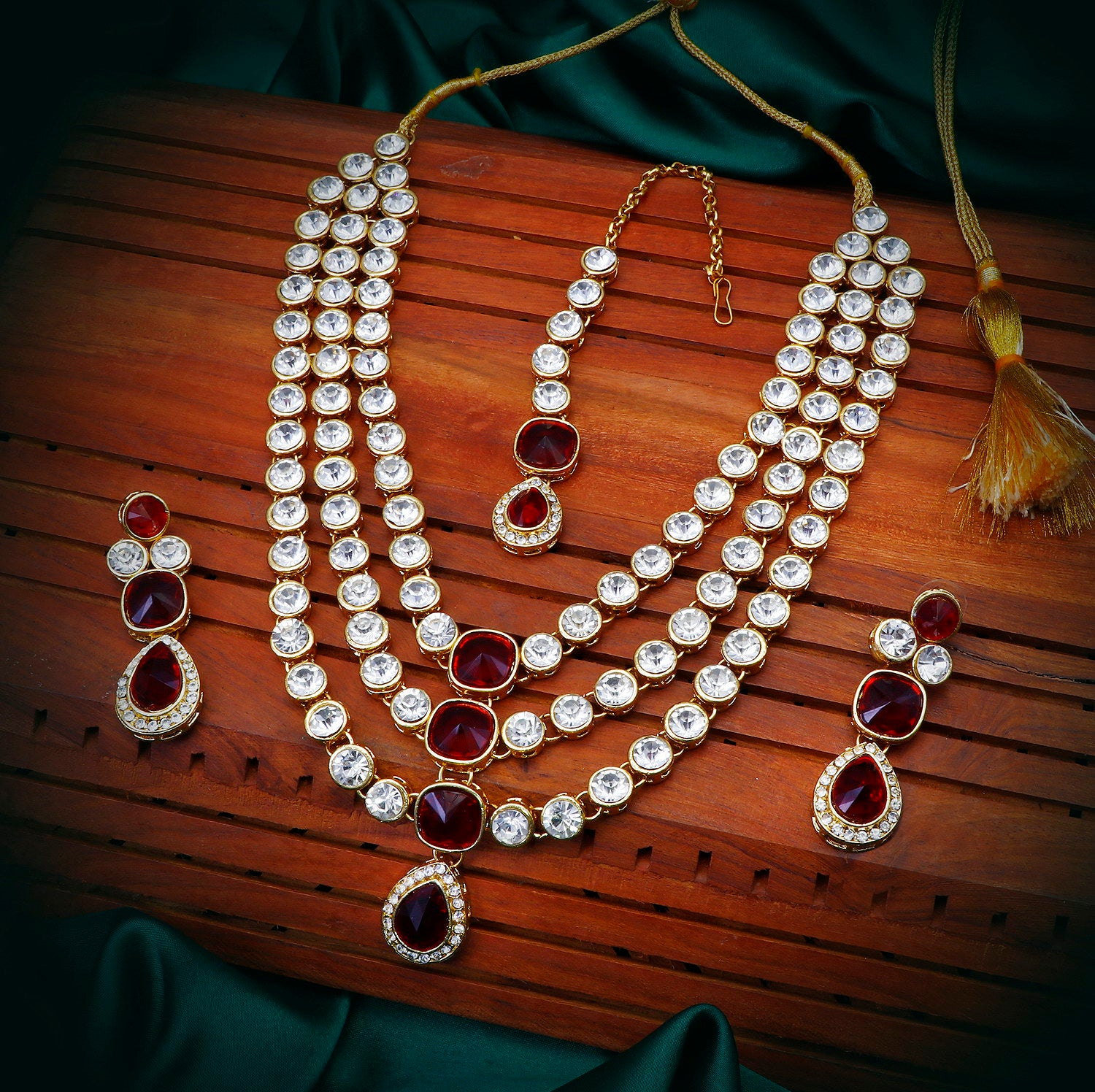 Sukkhi Modish Gold Plated Kundan Long Haram Necklace Set for Women