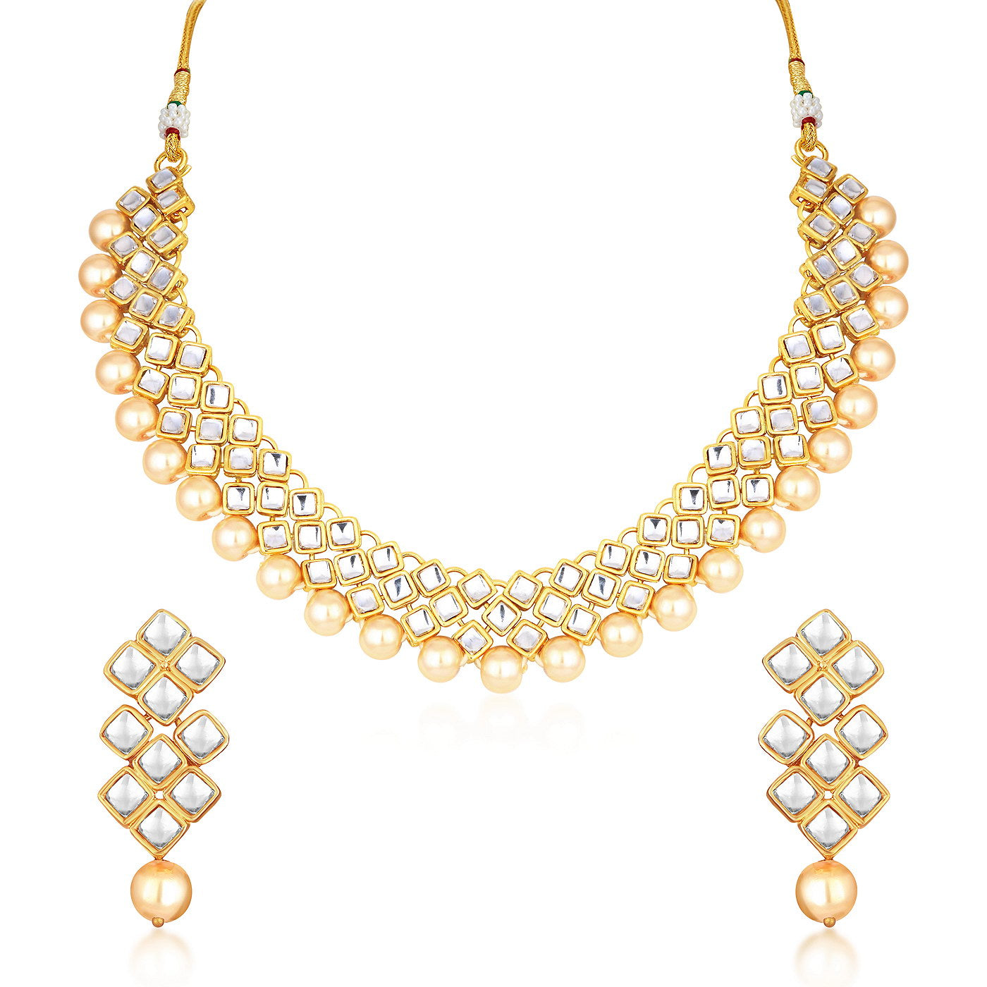 Sukkhi Lavish Gold Plated Kundan Choker Necklace Set for Women