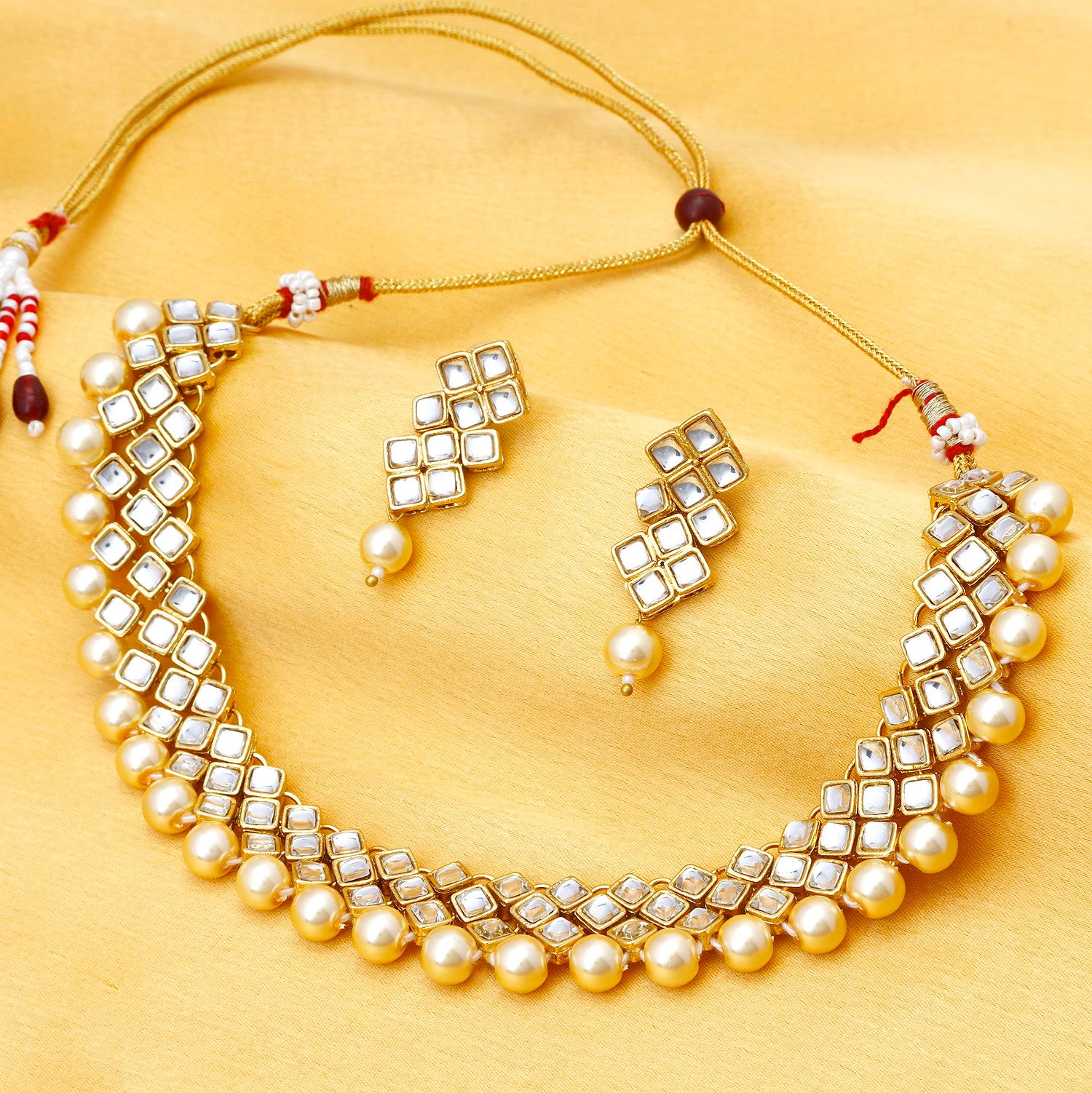 Sukkhi Lavish Gold Plated Kundan Choker Necklace Set for Women
