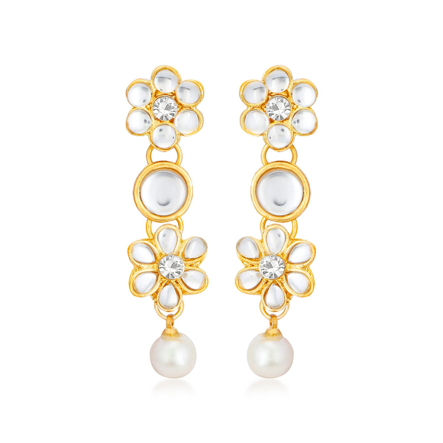 Sukkhi Astonish Floral Gold Plated Kundan Necklace Set for Women