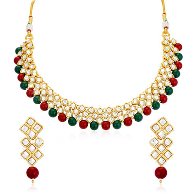 Trushi by Sukkhi Ritzy Gold Plated Necklace Set for Women