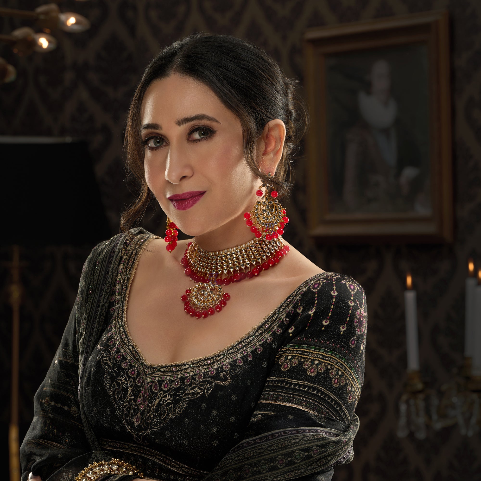 Sukkhi Glorious Gold Plated Kundan Choker Necklace Set Worn By Karisma Kapoor