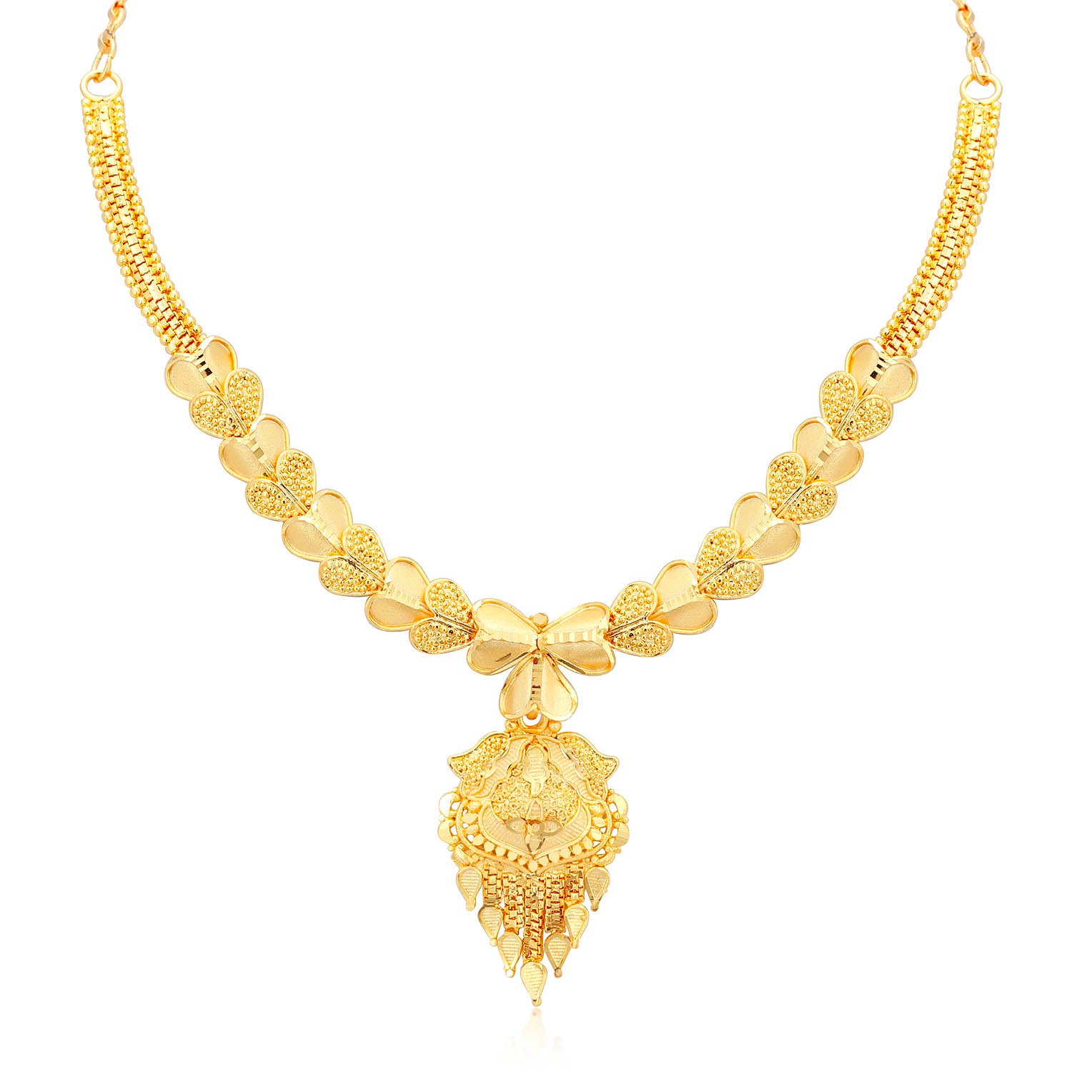 Sukkhi Gleaming 24 Carat 1 Gram Gold Jewellery Alloy Necklace Set for Women