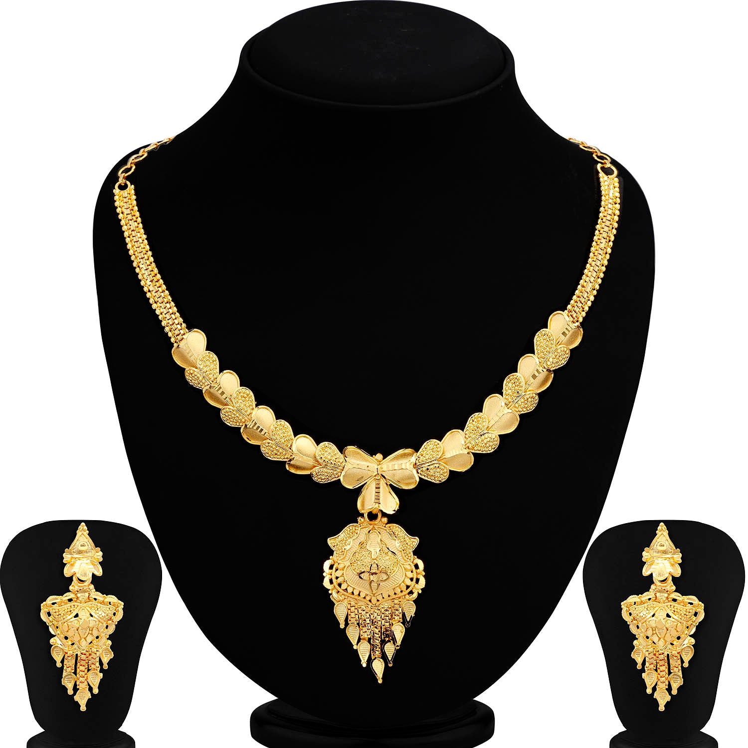 Sukkhi Gleaming 24 Carat 1 Gram Gold Jewellery Alloy Necklace Set for Women