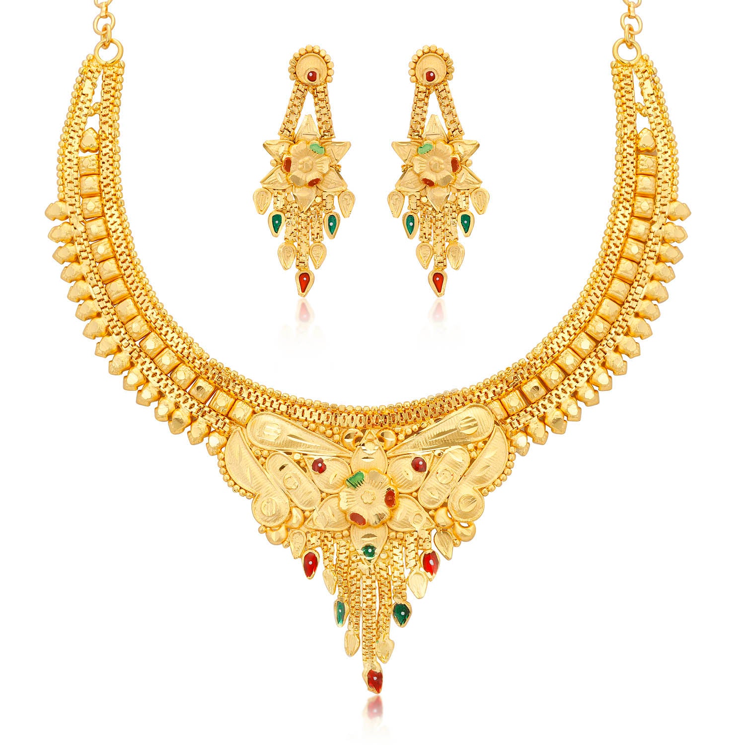 Sukkhi Gorgeous Alloy 24 Carat 1 Gram Gold Jewellery Necklace Set for Women