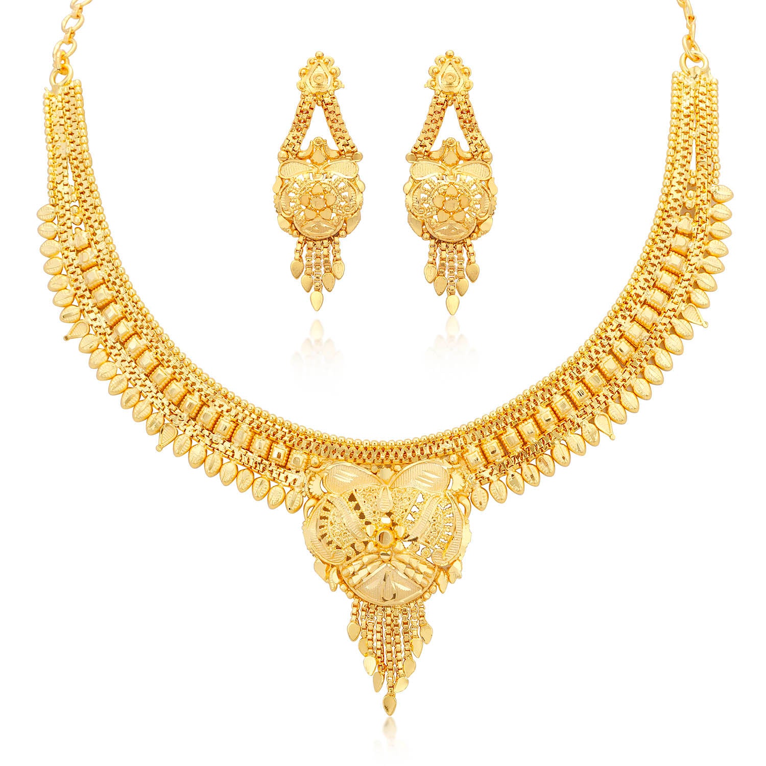 Sukkhi Brilliant Alloy 24 Carat 1 Gram Gold Jewellery Necklace Set for Women