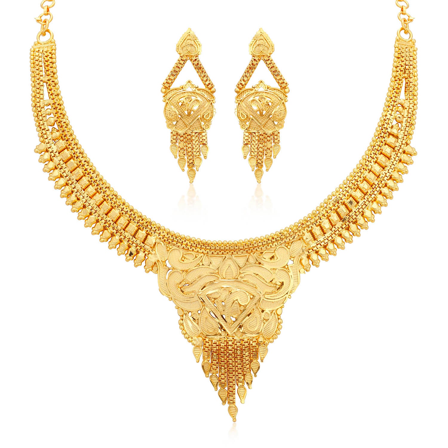 Sukkhi Stylish Alloy 24 Carat 1 Gram Gold Plated Jewellery Necklace Set for Women