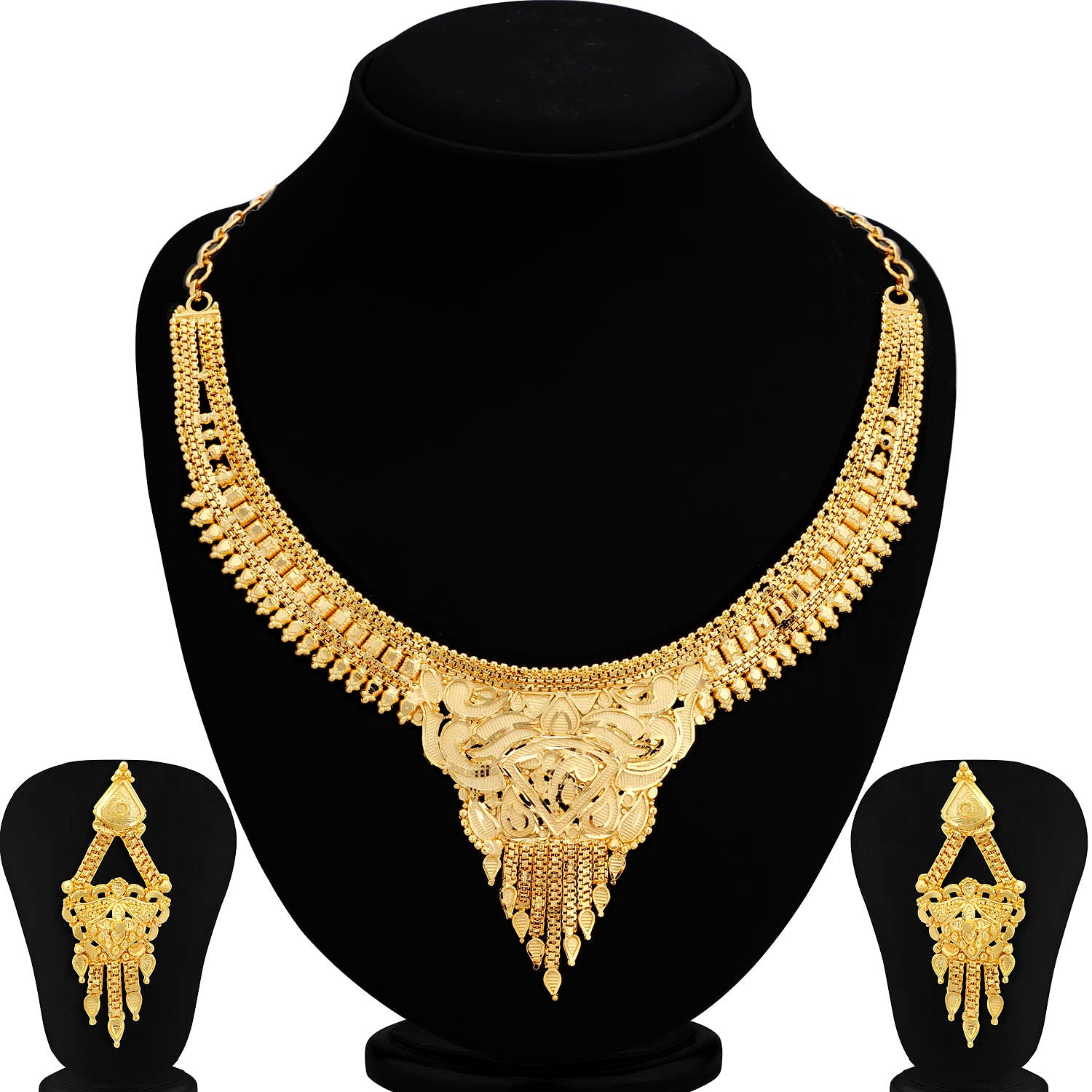Sukkhi Stylish Alloy 24 Carat 1 Gram Gold Plated Jewellery Necklace Set for Women