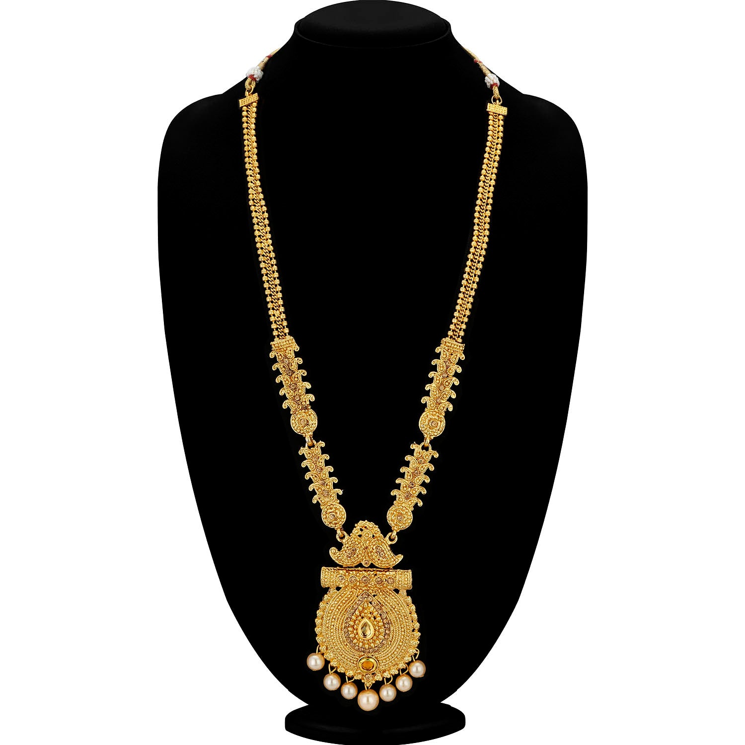 Sukkhi Cluster Gold plated Long Haram Necklace Set for Women