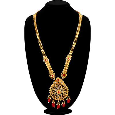 Sukkhi Ritzy Gold plated Alloy Long Haram Necklace Set for Women