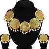 Sukkhi Classic Gold Plated Pearl Choker Necklace Set For Women