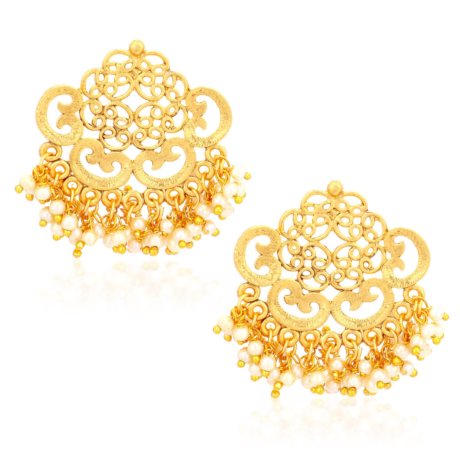 Sukkhi Gold Plated Filigree Pearl Necklace Set For Women